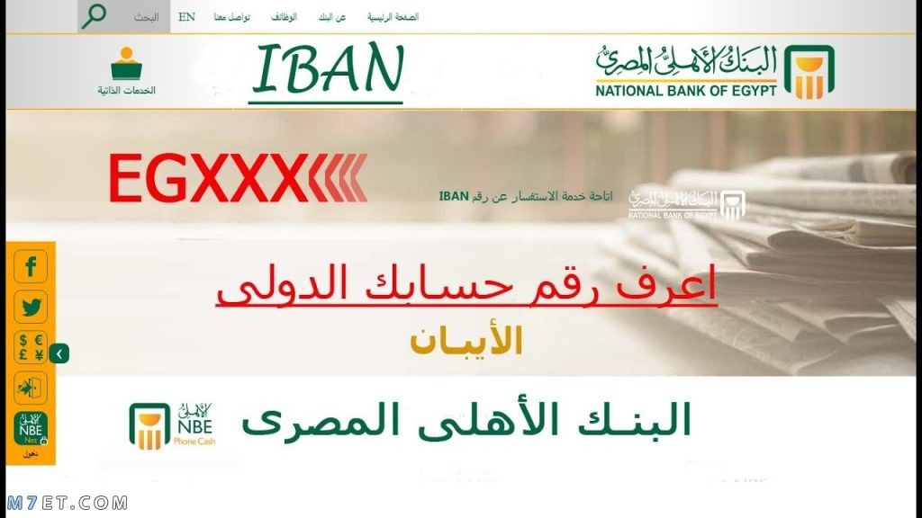 الفرق بين رقم الحساب وiban البنك الأهلي المصري