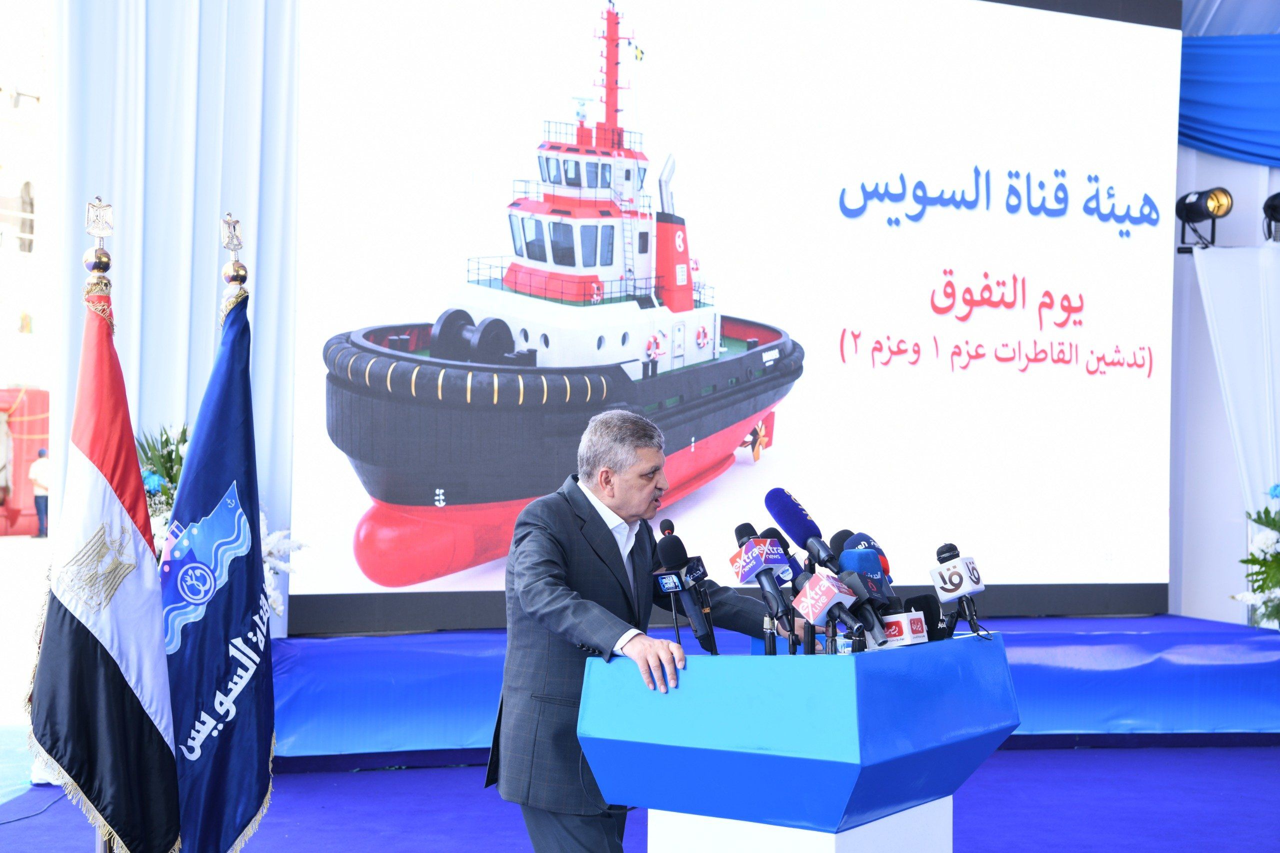 الفريق أسامة ربيع خلال التدشين الفريق أسامة ربيع خلال التدشين