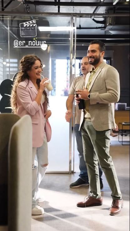 نور ايهاب ومحمد الشرنوبى فى كواليس فيلم الساعة 7 نور ايهاب ومحمد الشرنوبى فى كواليس فيلم الساعة 7