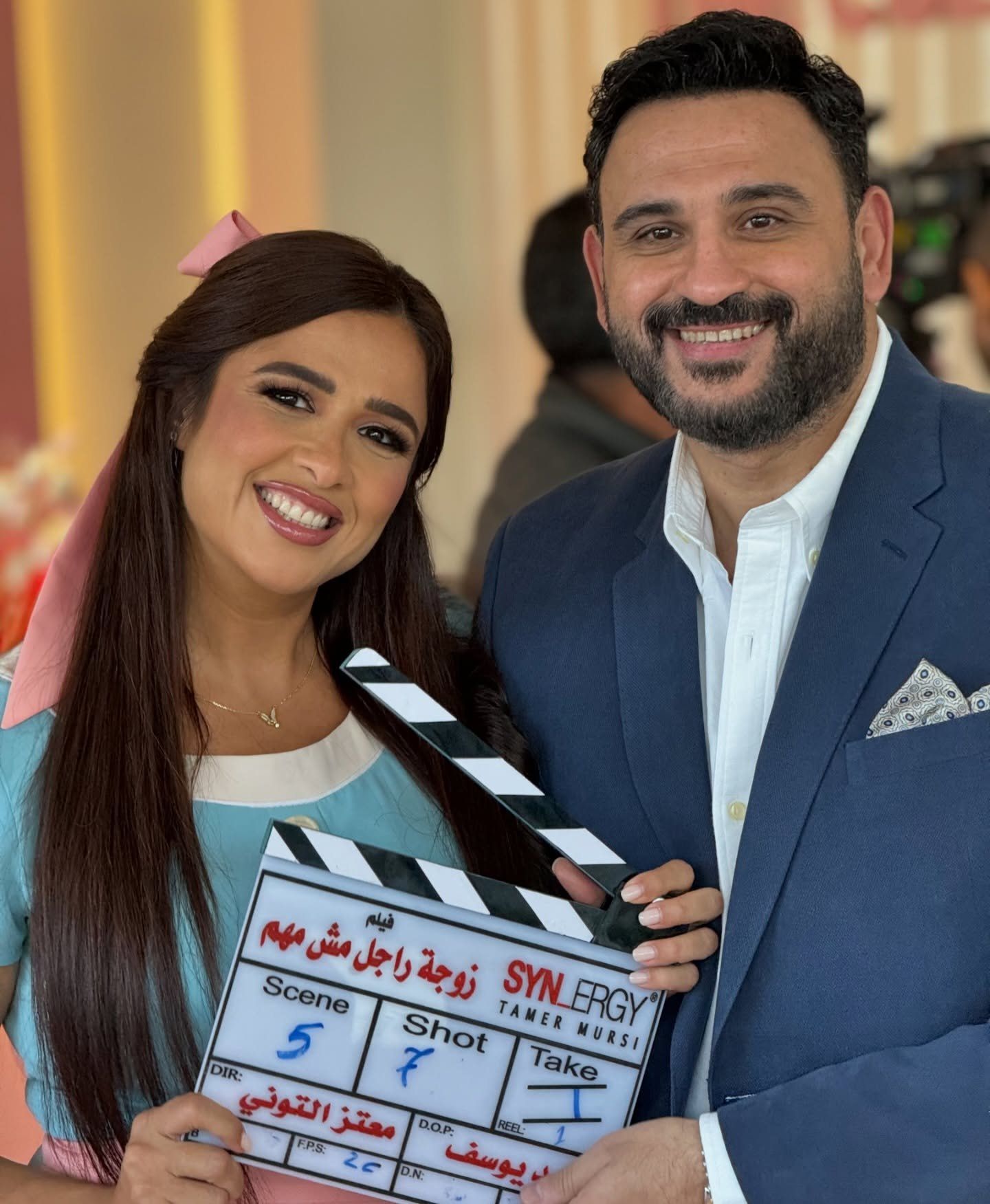 ياسمين عبد العزيز واكرم حسنى فى كواليس فيلم زوجة رجل مش مهم ياسمين عبد العزيز واكرم حسنى فى كواليس فيلم زوجة رجل مش مهم