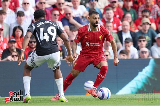 محمد صلاح خلال المباراة محمد صلاح خلال المباراة