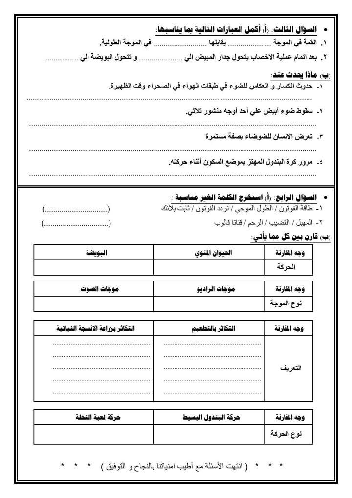 نموذج امتحانات الشهادة الاعدادية بدمياط نموذج امتحانات الشهادة الاعدادية بدمياط