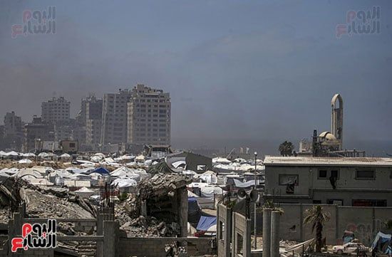 خيام النازحين فى مدينة غزة خيام النازحين فى مدينة غزة