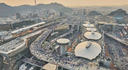لقطات جوية لمخيمات الحجاج من منى في يوم التروية