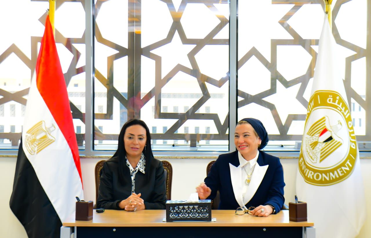 الدكتورة ياسمين فؤاد وزيرة البيئة، والدكتورة مايا مرسى وزيرة التضامن الدكتورة ياسمين فؤاد وزيرة البيئة، والدكتورة مايا مرسى وزيرة التضامن
