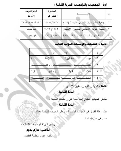 قرار الهيئة الوطنية بتشكيل لجنة لرصد المخالفات الانتخابية (3) قرار الهيئة الوطنية بتشكيل لجنة لرصد المخالفات الانتخابية (3)