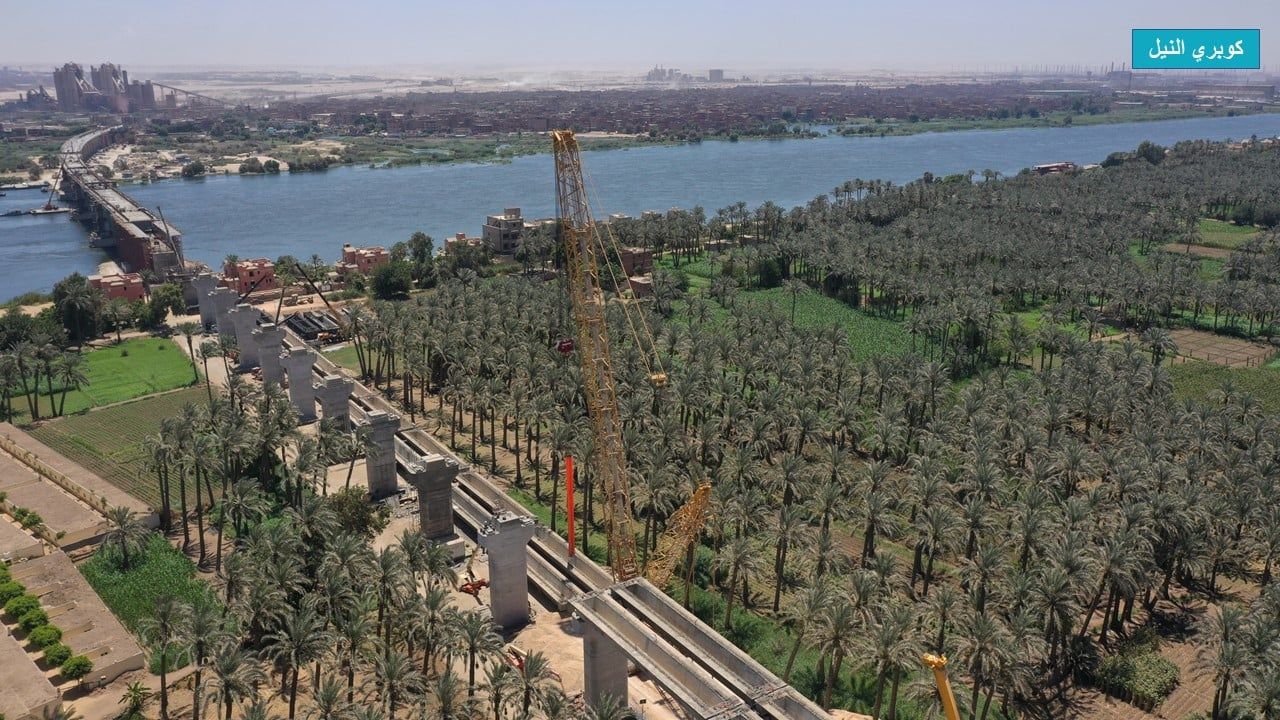 كوبري النيل بمسار القطار السريع (1) كوبري النيل بمسار القطار السريع (1)