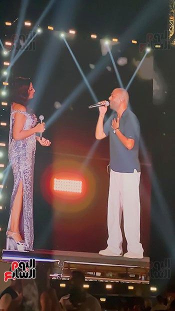 النجم تامر عاشور والفنانة أنغام النجم تامر عاشور والفنانة أنغام
