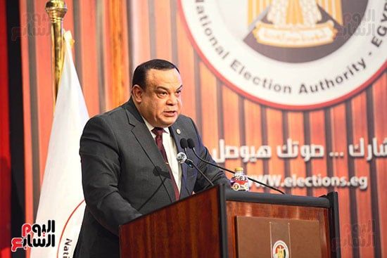 المستشار حازم بدوى خلال المؤتمر المستشار حازم بدوى خلال المؤتمر