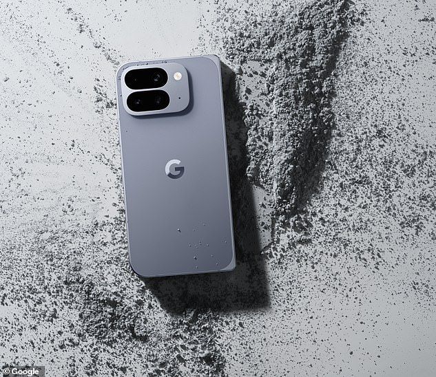 The Pixel 10 Pro Fold features 'aerospace-grade' aluminium construction and is available in two colours: a grey colour called Moonstone (pictured and a green tone called Jade