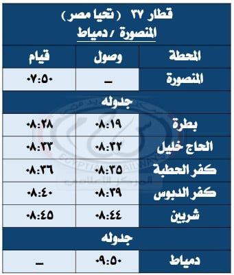مواعيد القطارات على خط المنصورة بلقاس (1) مواعيد القطارات على خط المنصورة بلقاس (1)