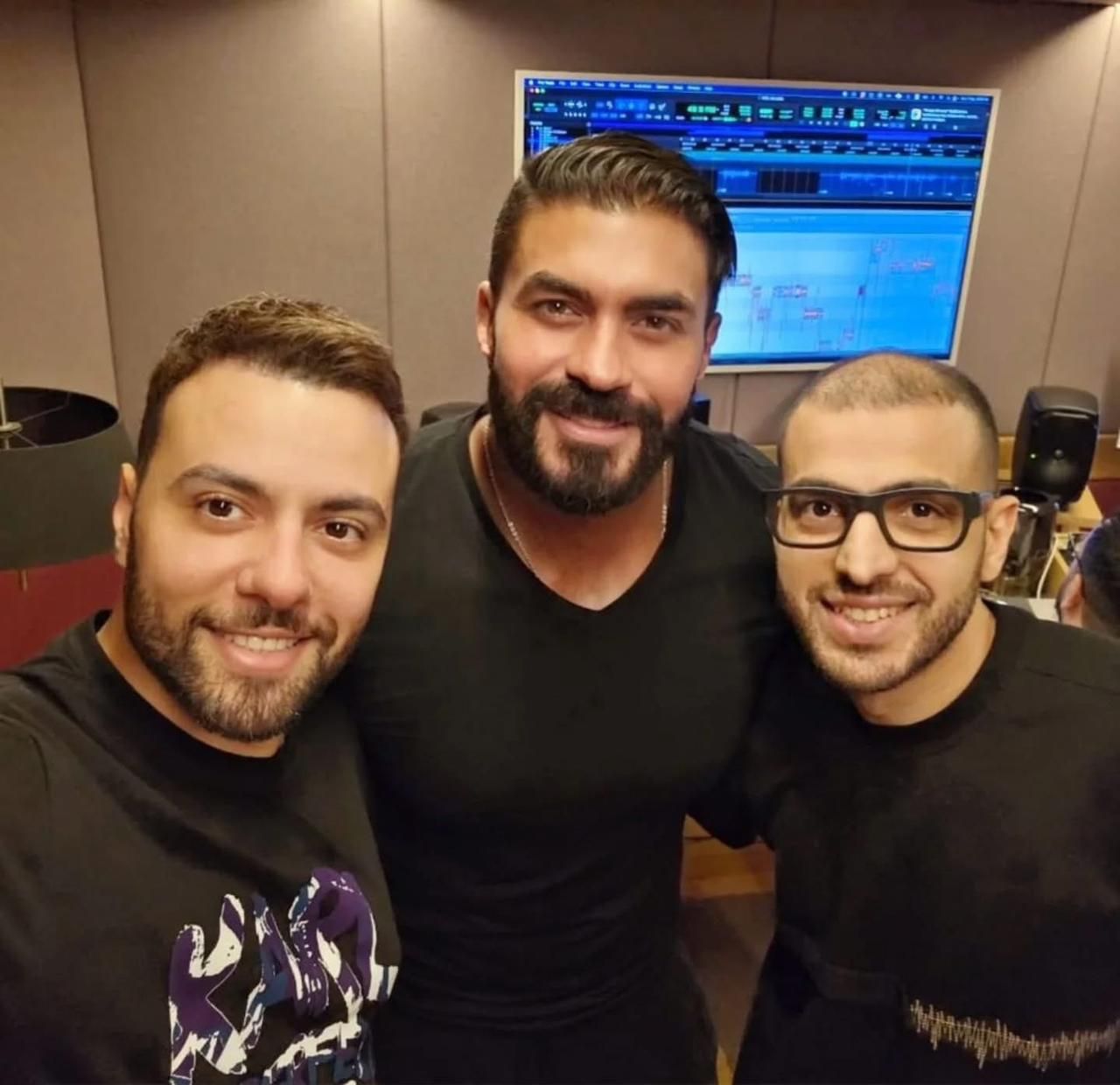خالد سليم و الشاعر أحمد حسن راؤول والملحن مدين خالد سليم و الشاعر أحمد حسن راؤول والملحن مدين