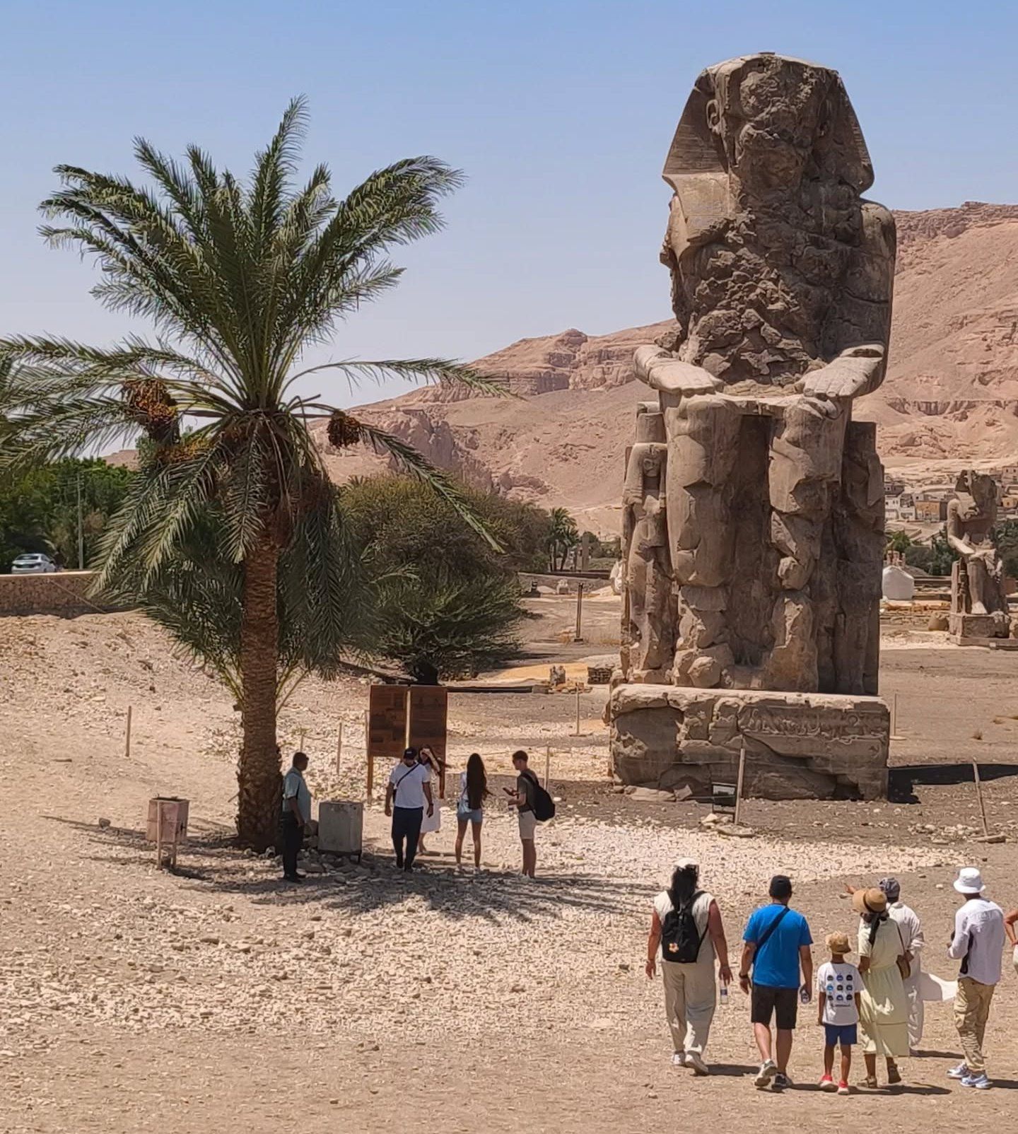 زيارات السائحين فى منطقة تمثالى ممنون غرب الأقصر