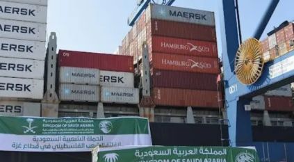 انطلاق الباخرة الأغاثية السعودية الثالثة لإغاثة الفلسطينيين في قطاع غزة