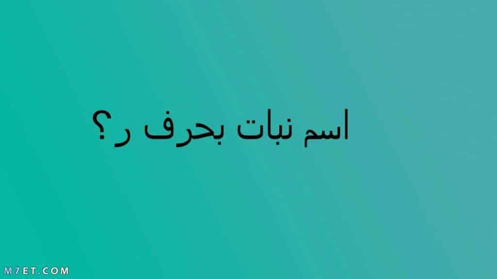 نبات بحرف ر