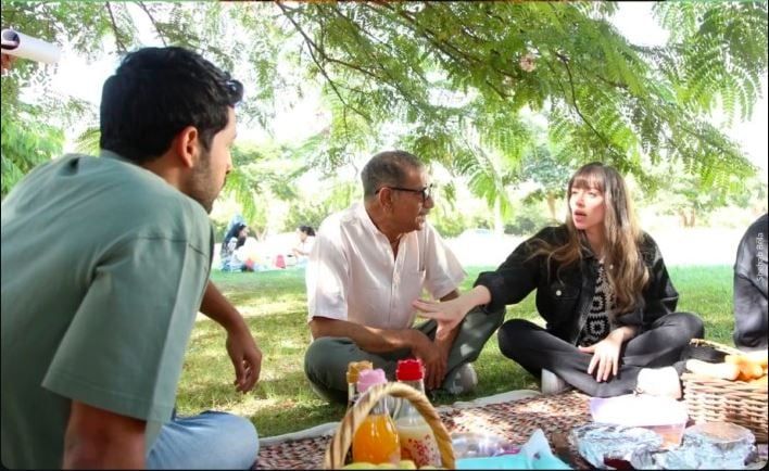 سيد رجب وفرح الزاهد ومحمود ياسين جونيور من تصوير مسلسل لينك