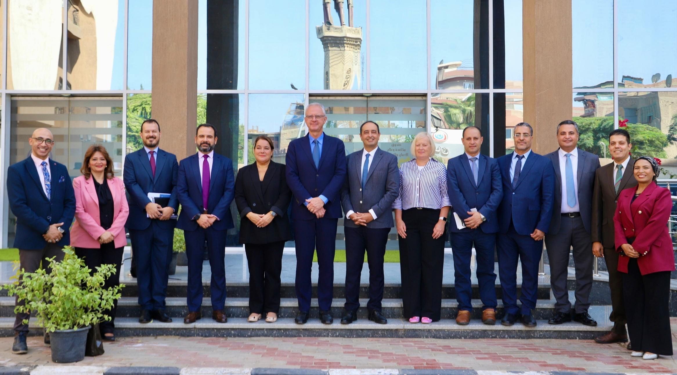 الدكتور عمرو عثمان و ألكسيس جوزديل والوفد المرافق والكاتب الصحفى مدحت وهبه