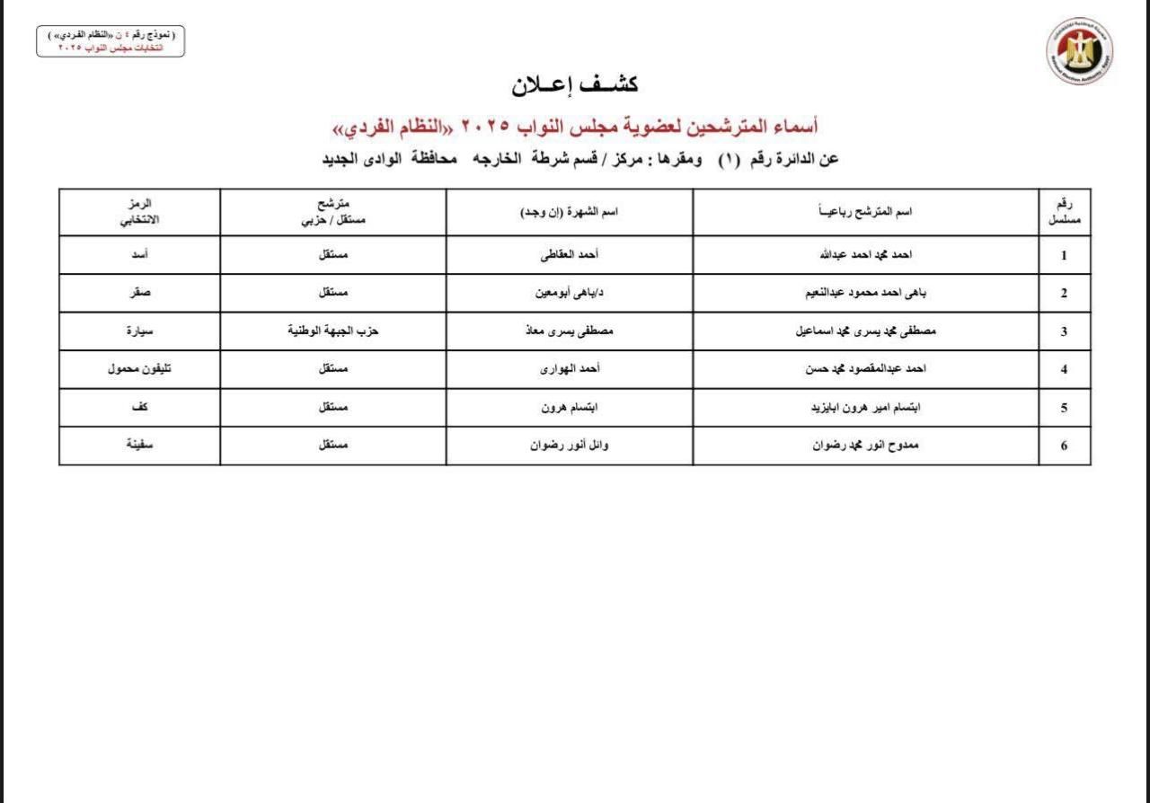 دوائر الوادى الجديد (2) دوائر الوادى الجديد (2)