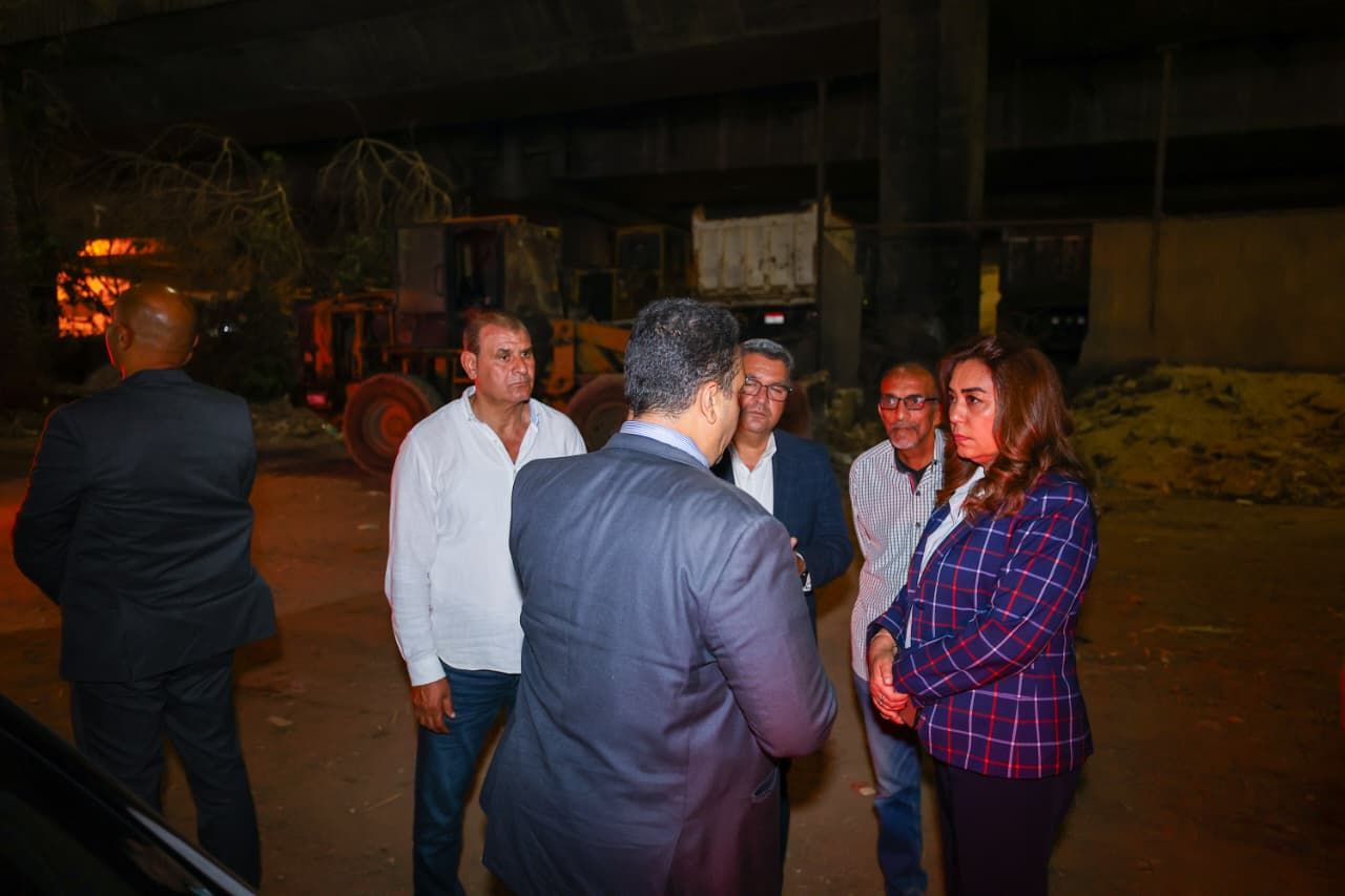 وزيرة التنمية المحلية فى موقع الحدث وزيرة التنمية المحلية فى موقع الحدث