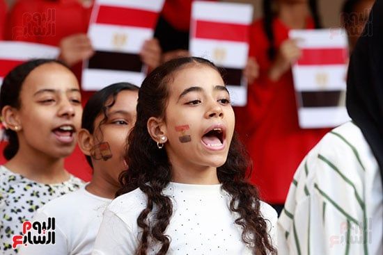 احتفالات الطلاب بالمتحف المصرى خلال طابور الصباح (12)