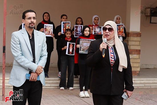 احتفالات الطلاب بالمتحف المصرى خلال طابور الصباح (24)