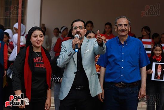 احتفالات الطلاب بالمتحف المصرى خلال طابور الصباح (9)