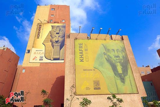 الطريق الدائري يتجمل بصور ملوك مصر القدماء الطريق الدائري يتجمل بصور ملوك مصر القدماء