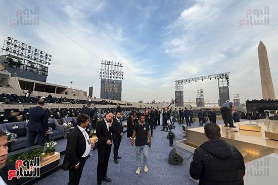 جانب من الاستعدادات قبل انطلاق حفل افتتاح المتحف المصرى الكبير جانب من الاستعدادات قبل انطلاق حفل افتتاح المتحف المصرى الكبير