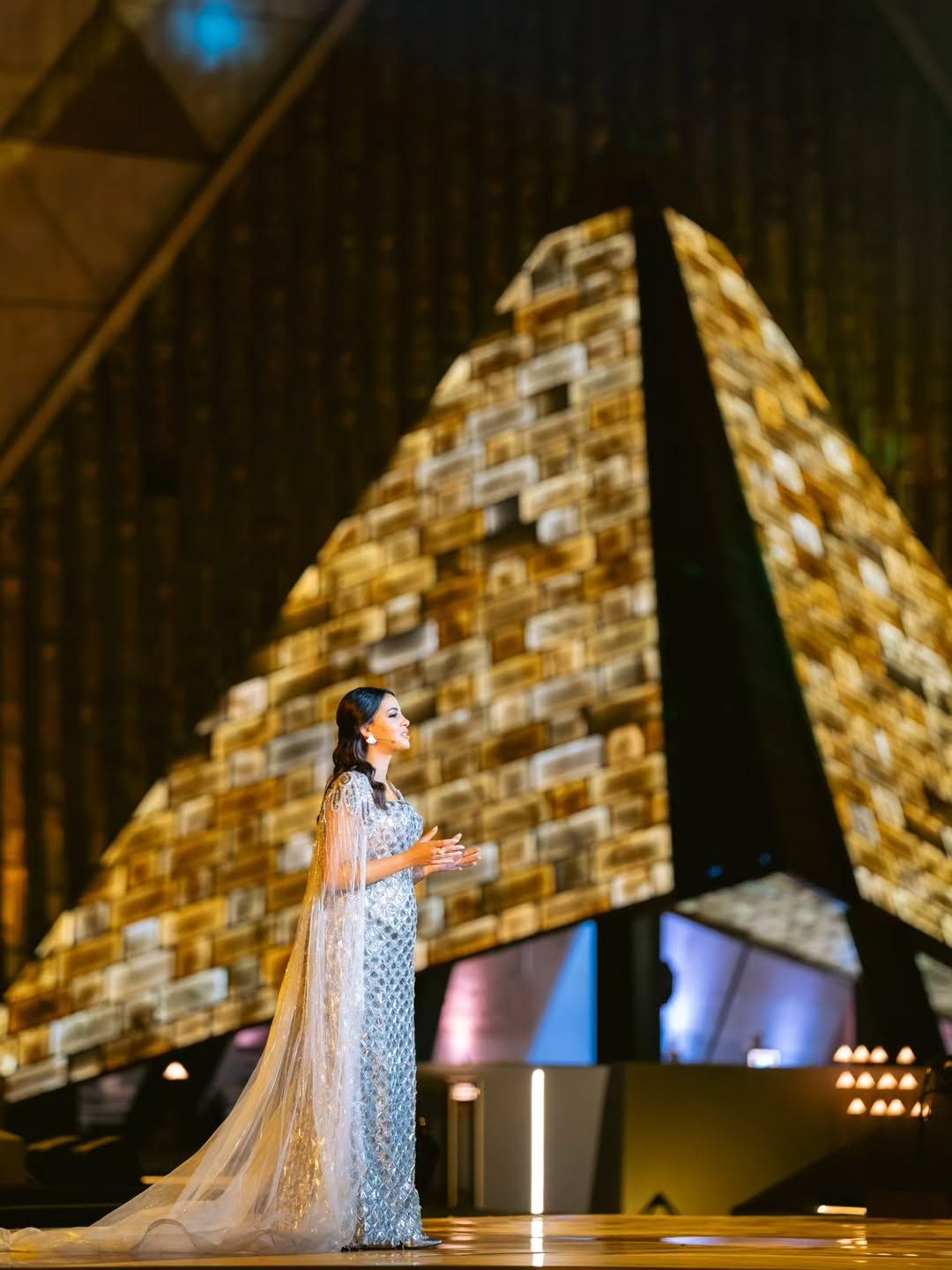 فاطمة سعيد خلال حفل افتتاح المتحف المصري الكبير فاطمة سعيد خلال حفل افتتاح المتحف المصري الكبير