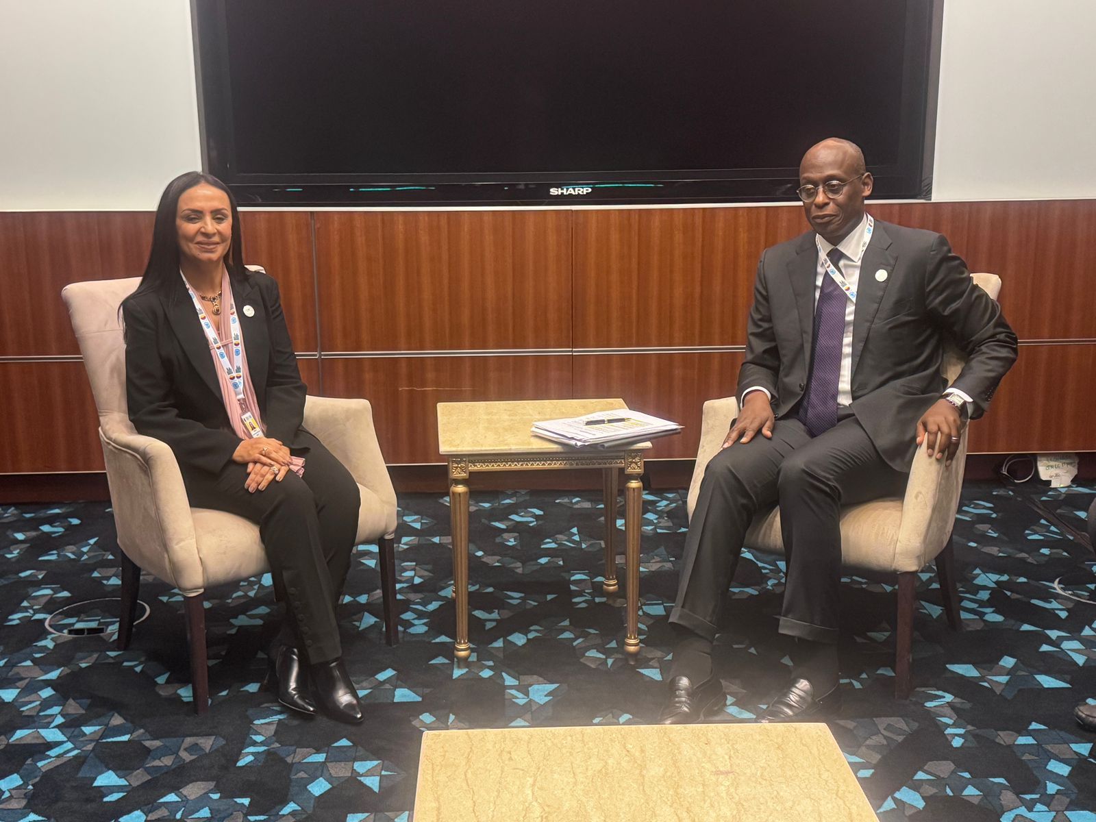 الدكتورة مايا مرسي والمفوض السامي للاجئين لشؤون العمليات بالأمم المتحدة،