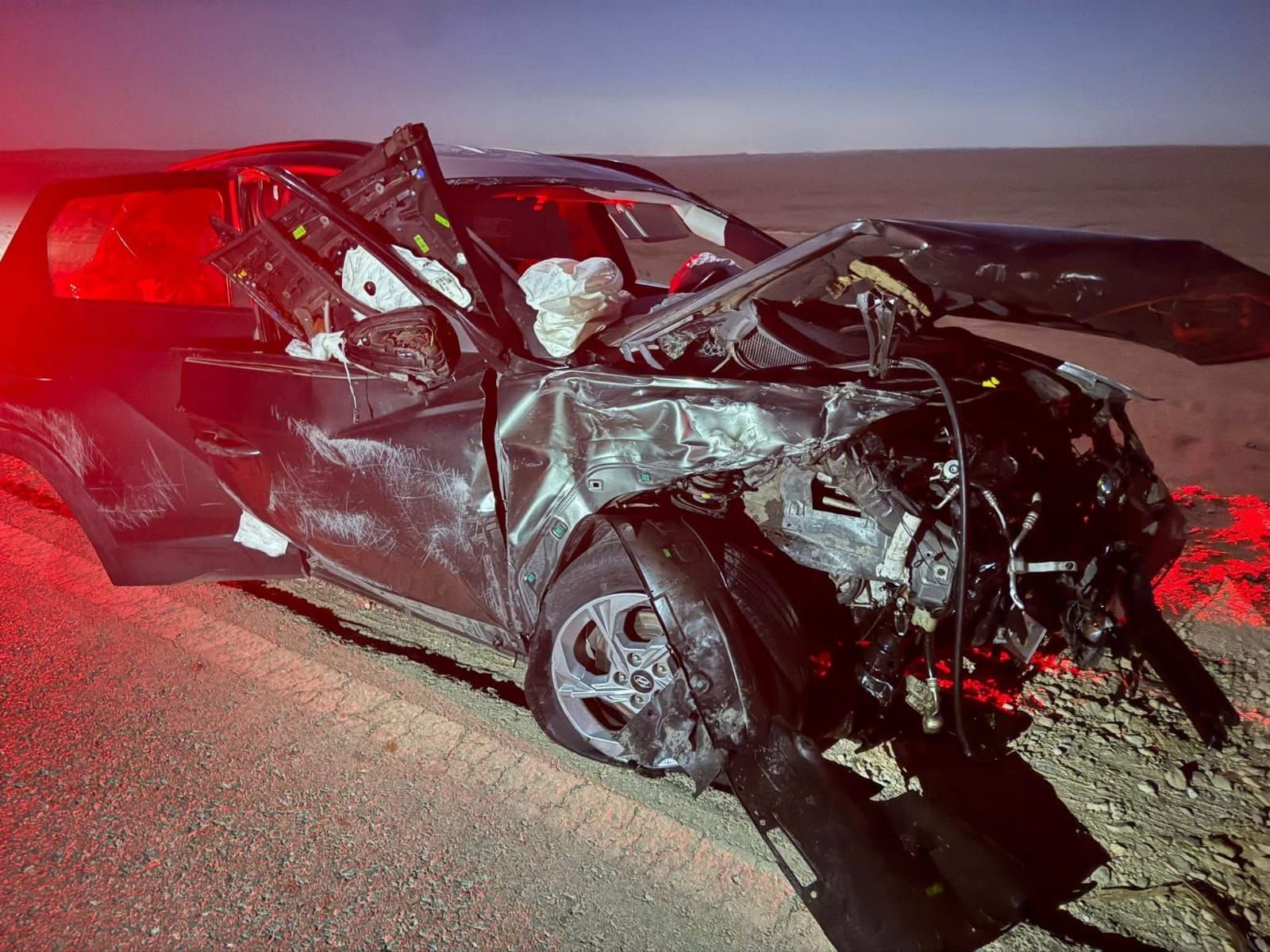 سيارة اسماعيل الليثى بعد الحادث سيارة اسماعيل الليثى بعد الحادث