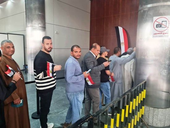 المصريون-يرفعون-الأعلام-أمام-اللجان المصريون-يرفعون-الأعلام-أمام-اللجان