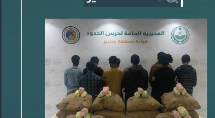 القبض على 10 مقيمين لتهريبهم 180 كيلو قات في عسير
