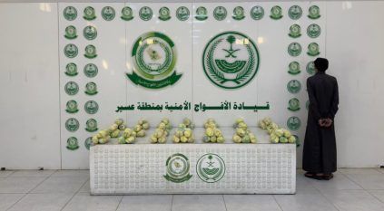 الأفواج الأمنية تقبض على شخص لترويجه 12 كيلو قات في عسير