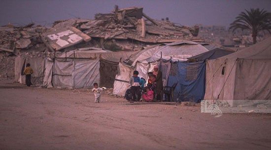 خيام النازحين فى مخيم البريج