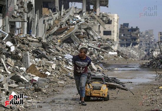 غزة دمار وسقوط أمطار على القطاع