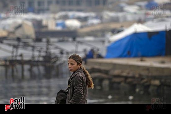 الأمطار تغرق خيام النازحين في غزة