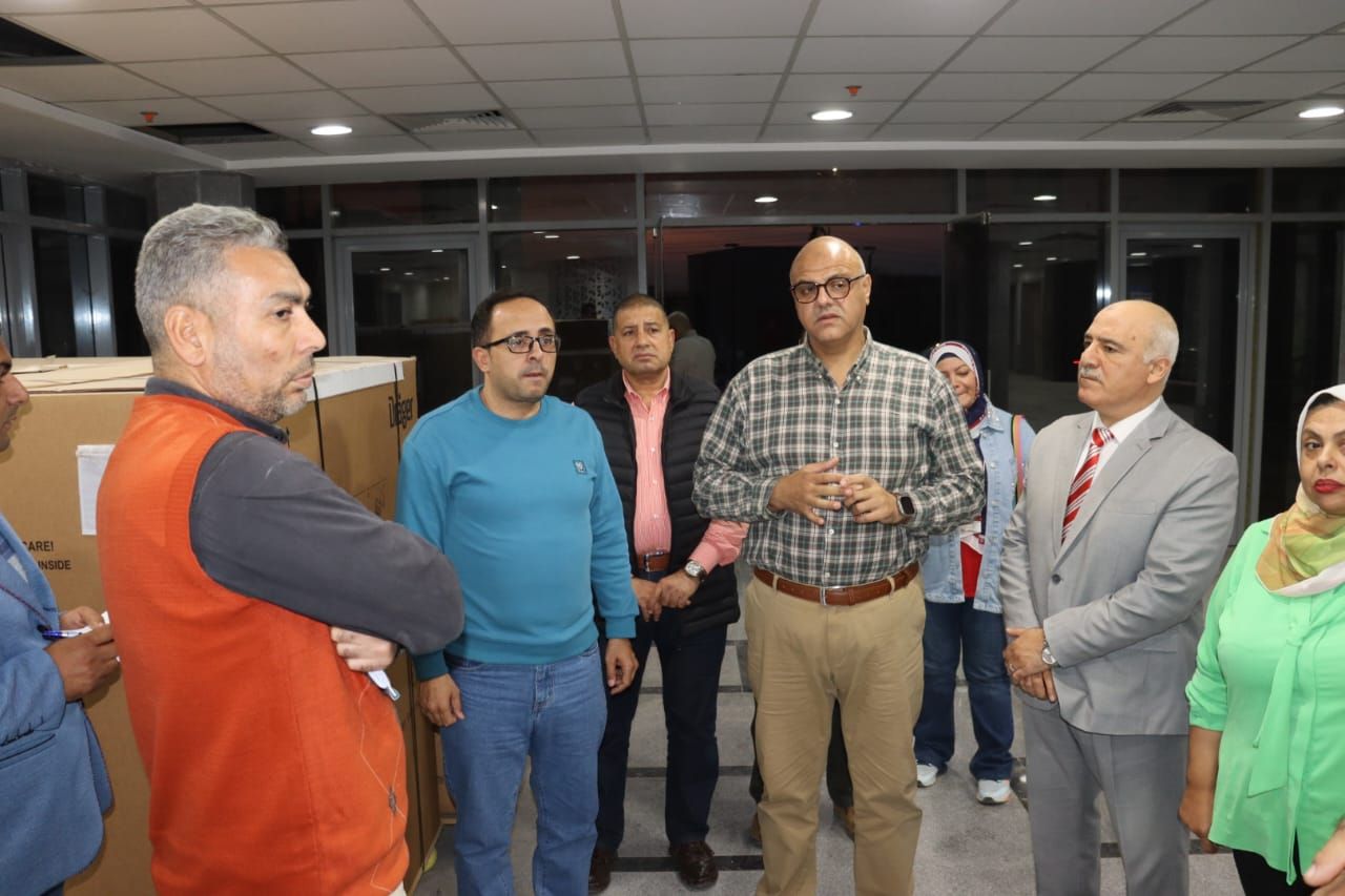 متابعة استعدادات المستشفى لبدء التشغيل متابعة استعدادات المستشفى لبدء التشغيل