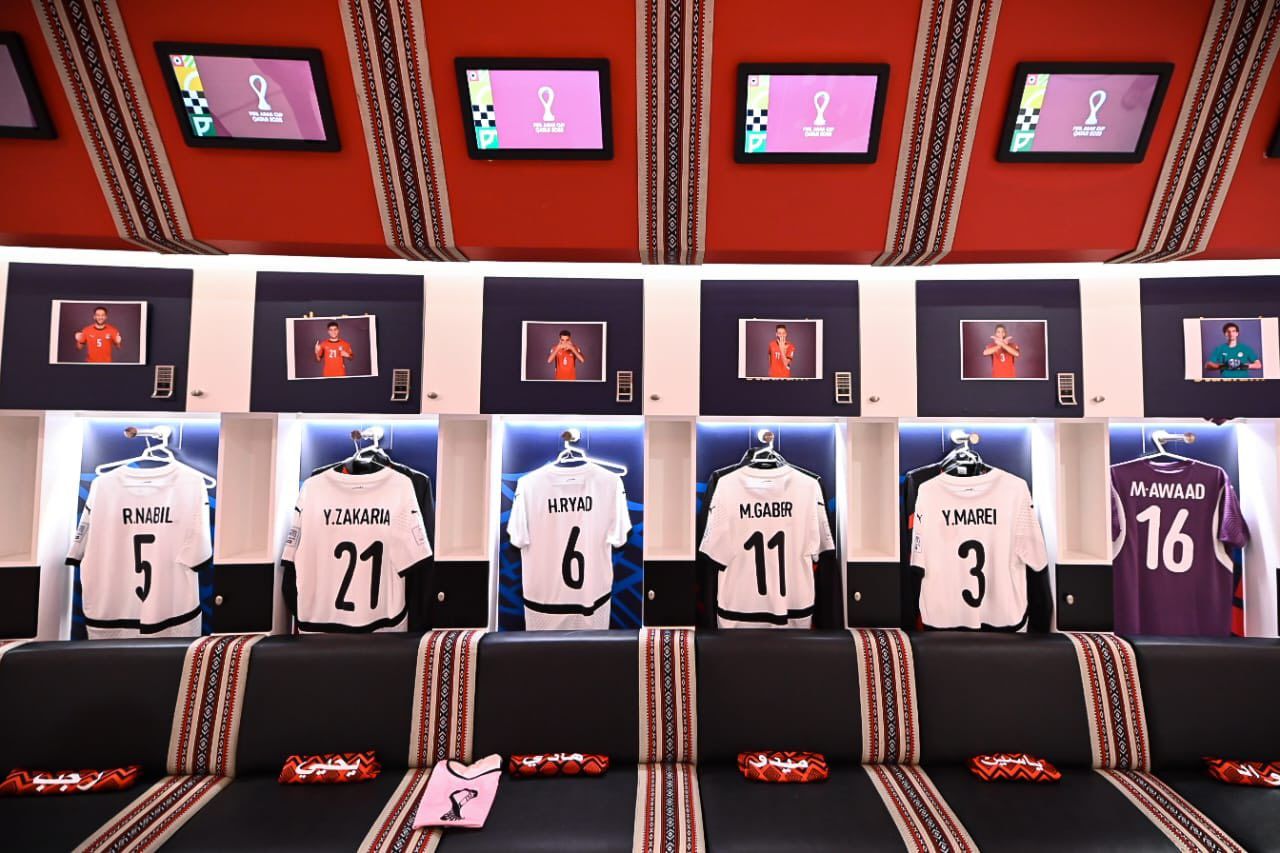 غرفة ملابس منتخب مصر قبل مباراة الأردن غرفة ملابس منتخب مصر قبل مباراة الأردن