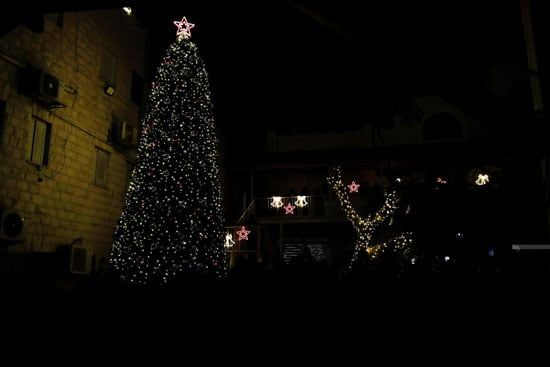 زينة وشجرة عيد الميلاد فى جنين زينة وشجرة عيد الميلاد فى جنين