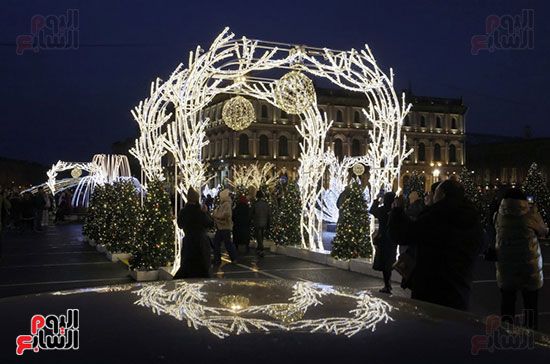 زينة عيد الميلاد داخل الحديقة الشتوية زينة عيد الميلاد داخل الحديقة الشتوية