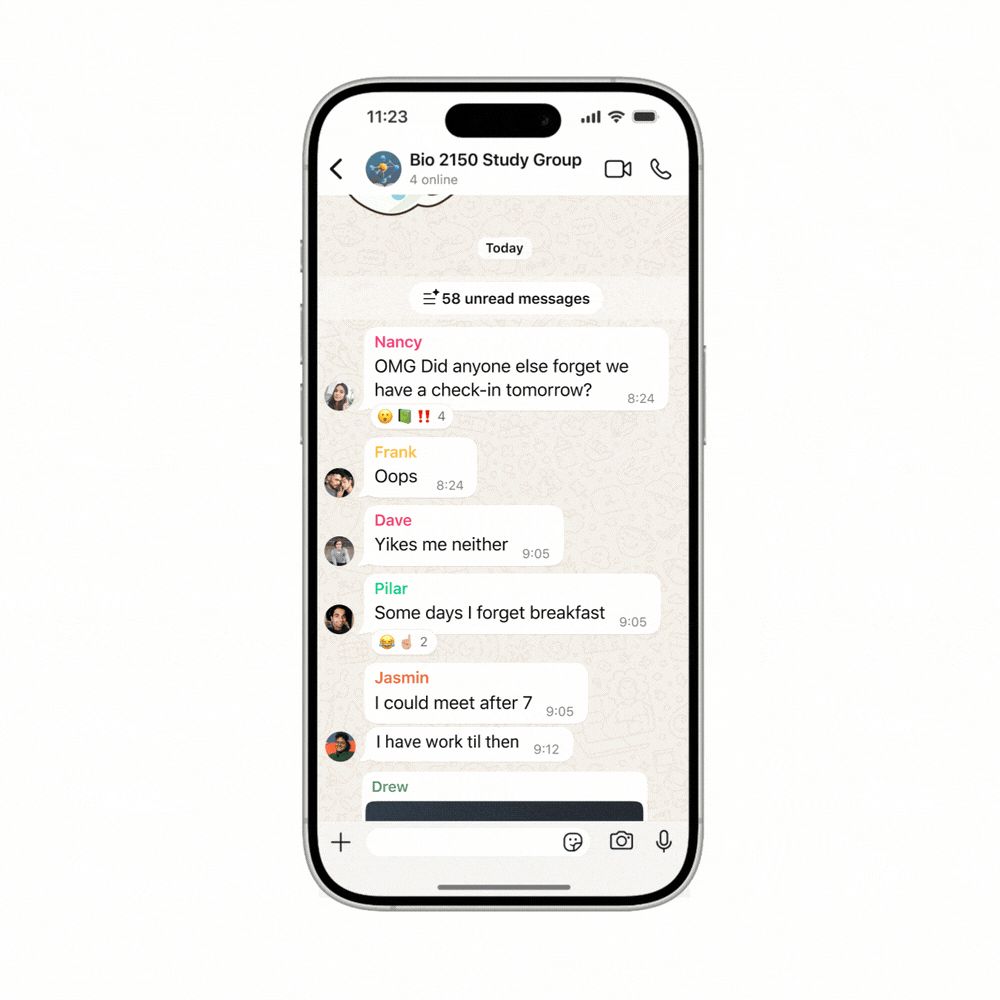 A GIF showing how Private Summaries work on WhatsApp