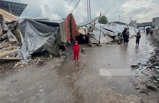 الأمطار تغرق الخيام فى غزة الأمطار تغرق الخيام فى غزة