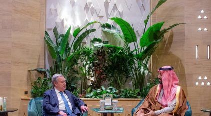 ولي العهد يلتقي الأمين العام للأمم المتحدة