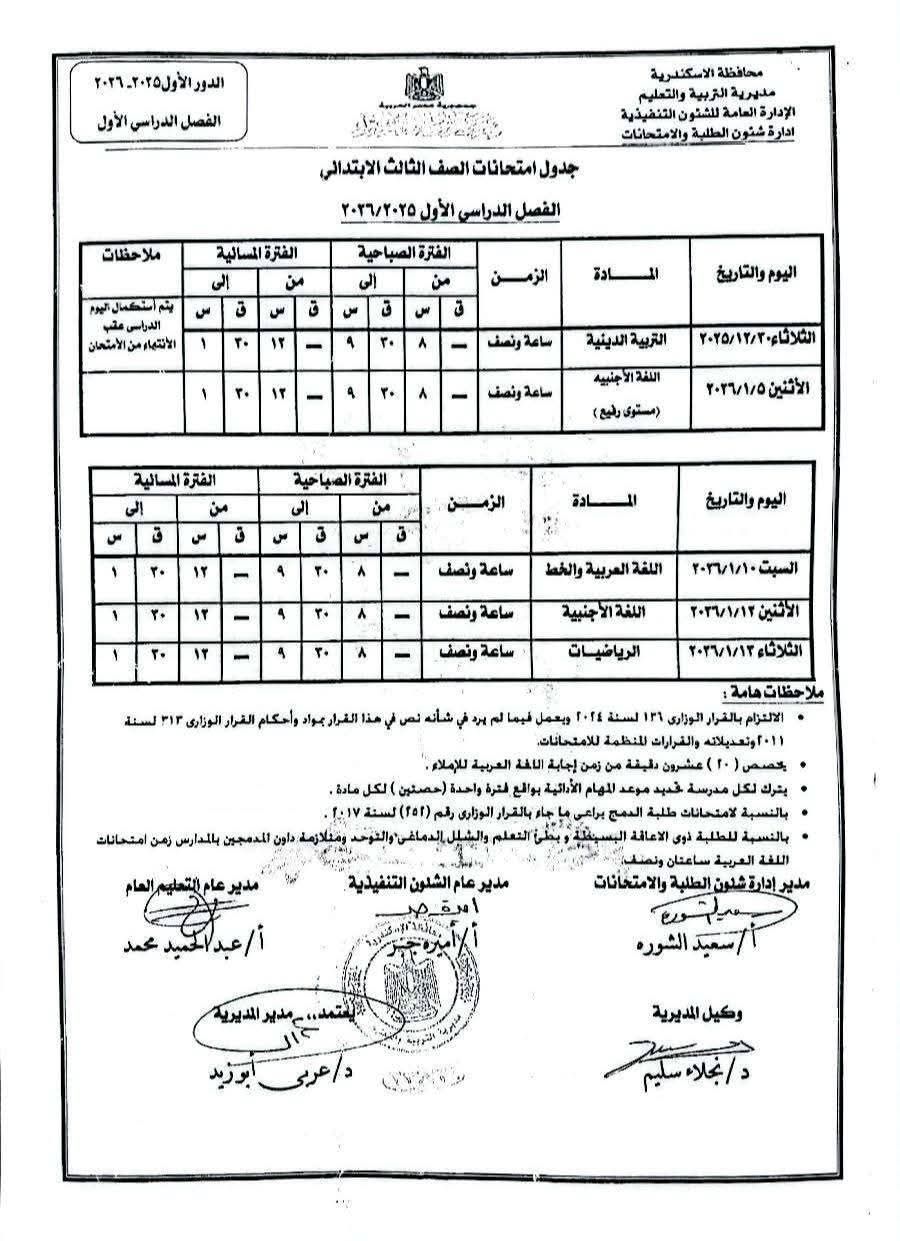 جداول امتحانات الفصل الدراسي الأول (7) جداول امتحانات الفصل الدراسي الأول (7)