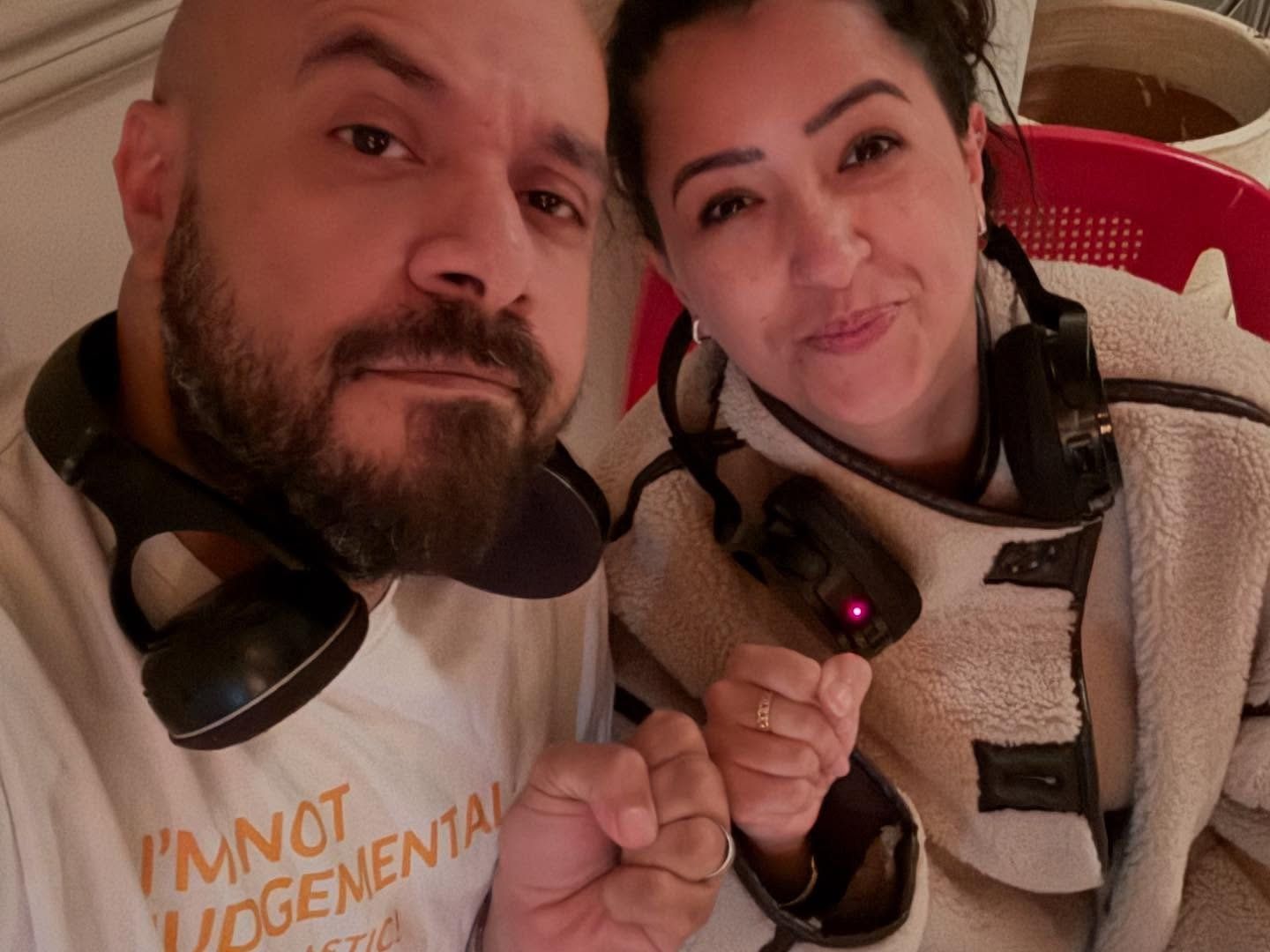 محمد صادق والمخرجة مريم الباجوري محمد صادق والمخرجة مريم الباجوري