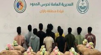 القبض على 11 إثيوبيًا لتهريبهم 288 كيلوجرامًا من القات بجازان
