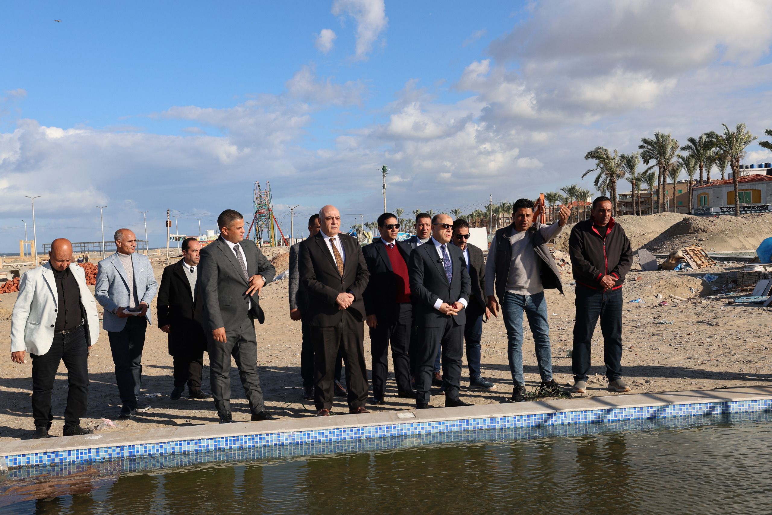 محافظ كفرالشيخ يتفقد أعمال إنشاء المنطقة الترفيهية