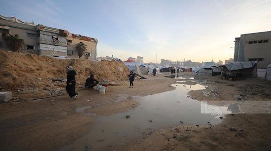 مياه الأمطار فى شوارع غزة