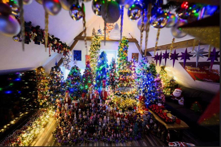 زوجان ألمانيان يحطمان الرقم القياسي العالمي لعدد أشجار عيد الميلاد في المنزل (11)